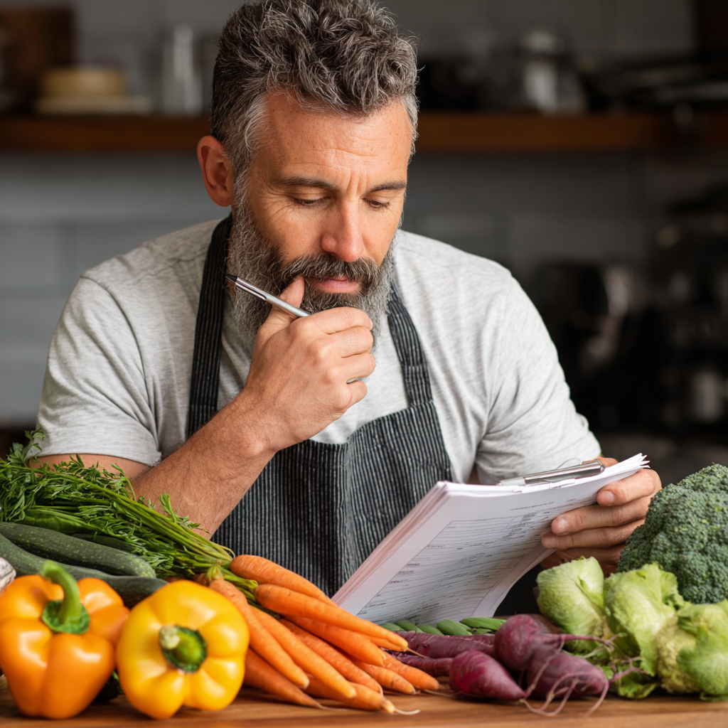 Experienced nutritionist creating personalized meal plans for adults